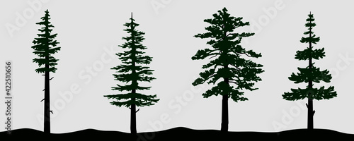 Winter tree Symbol style with green leaves look beautiful and refreshing on white background. Can be used for your work.
