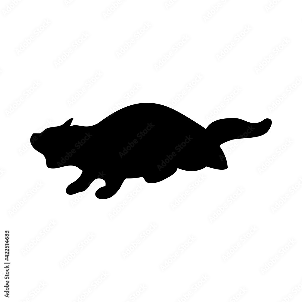 Steppe Ferret Silhouette Steppe Ferret Silhouette