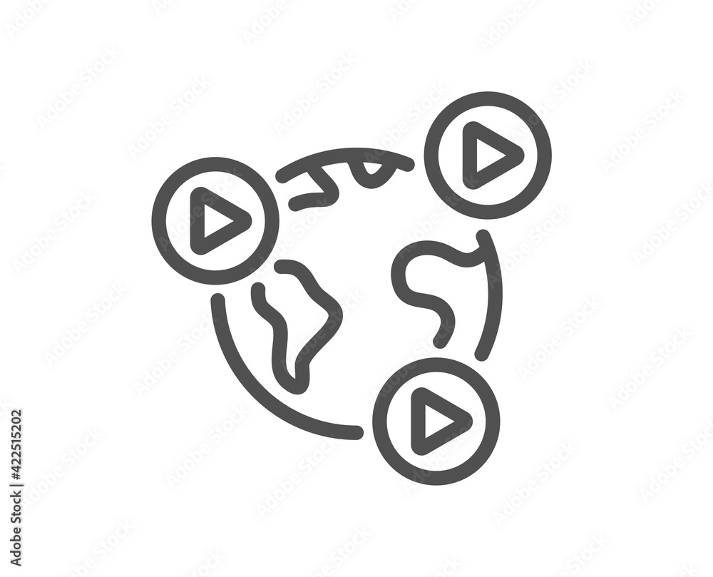 Virtual conference line icon. Online training sign. Vector Virtual conference line icon. Online training sign. Vector