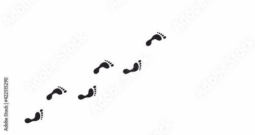 Animation of human footprints. Shoe prints. Footprints of boots or shoes. 4K animation with alpha channel	
