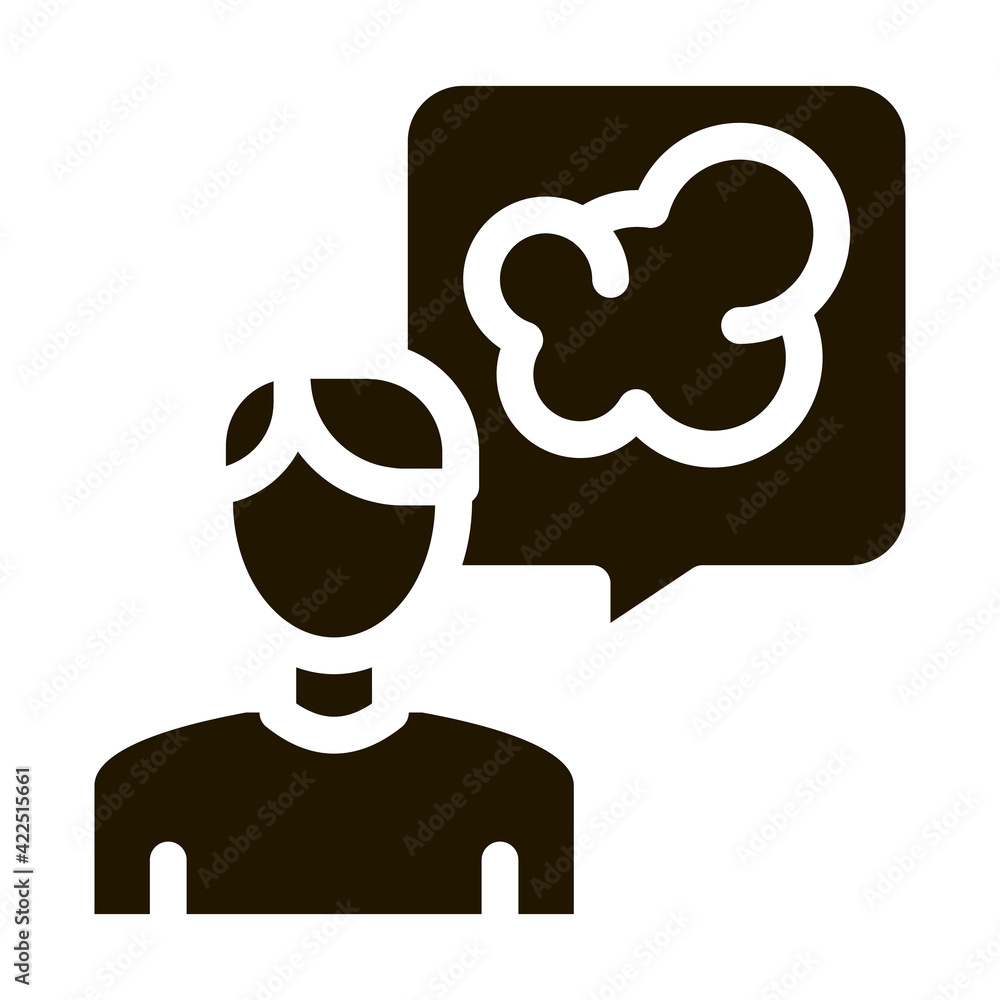 Man Talk Smoke Icon Vector Glyph Illustration Man Talk Smoke Icon Vector Glyph Illustration