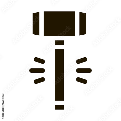 Hammer Tool Icon Vector Glyph Illustration