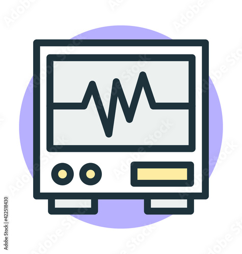 Ecg Machine Vector Icon