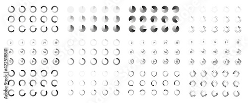 Vector large set loading and buffering icons.