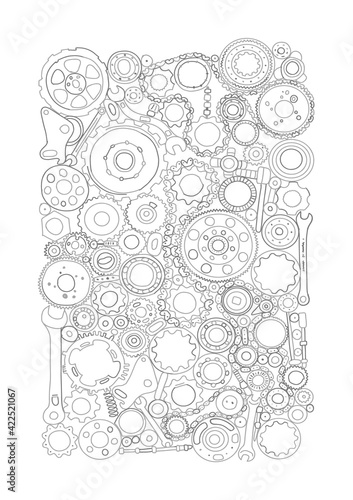 Auto spare parts and gears, background for your design