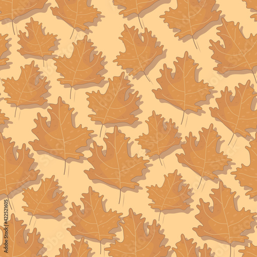 Autumn leaves. Seamless pattern. Vector yellow, orange, green leaf. Scrapbook, gift wrapping paper, textiles. seamless background of autumn maple leaves. for textile, book covers, Wallpaper, design