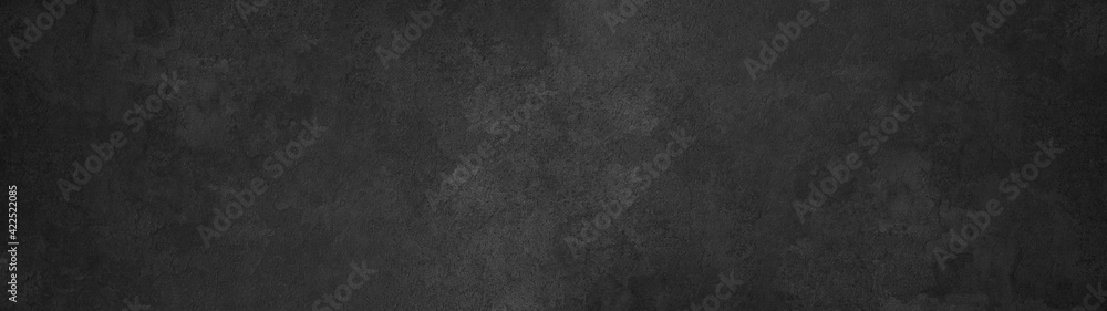 black anthracite stone concrete texture wall wallpaper tiles background panorama banner - obrazy, fototapety, plakaty 
