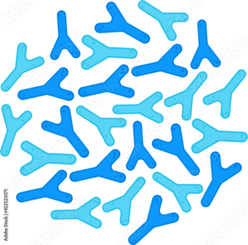 Bifidobacterium. Bacteria close-up. Vector image in flat style.