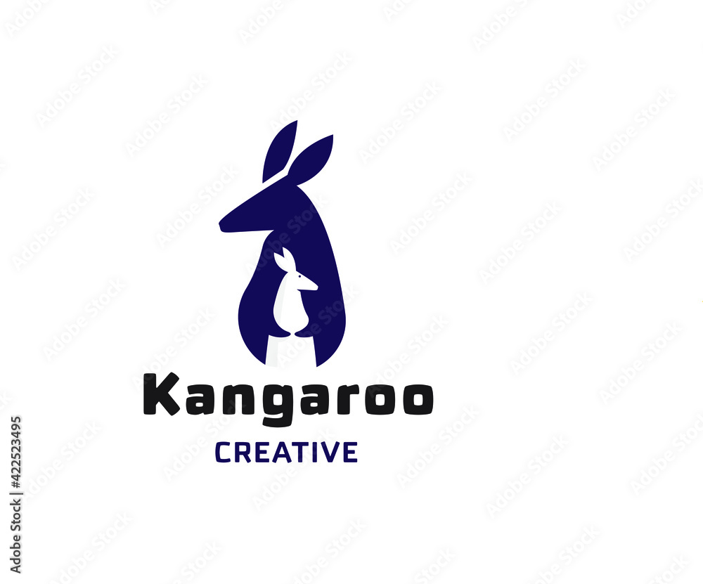 two kangaroo in negative space creative logo two kangaroo in negative space creative logo