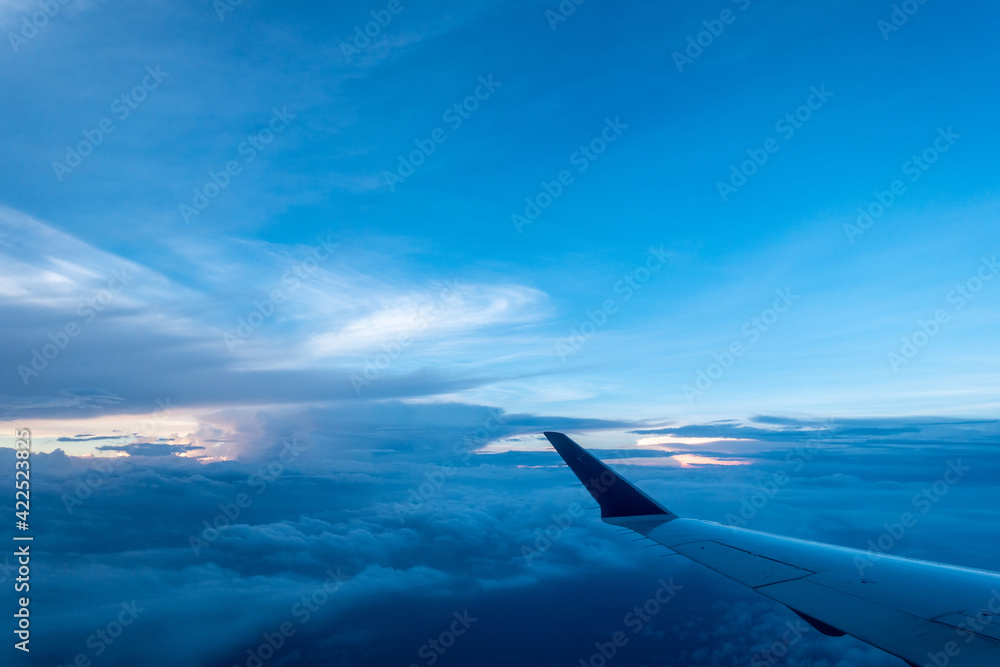 View from the window of an airplane View from the window of an airplane