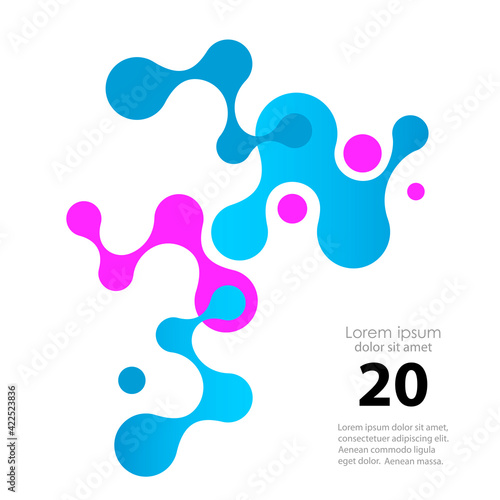 Modern abstract pattern with blue molecules together. Medical research