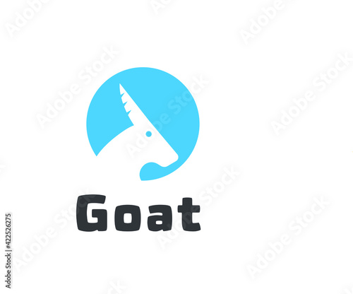Rustic Goat Head Horns Silhouette logo design inspiration