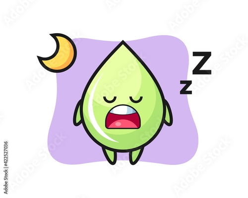melon juice drop character illustration sleeping at night