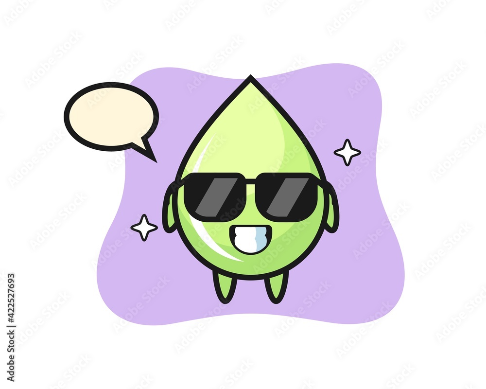 Cartoon mascot of melon juice drop with cool gesture Cartoon mascot of melon juice drop with cool gesture
