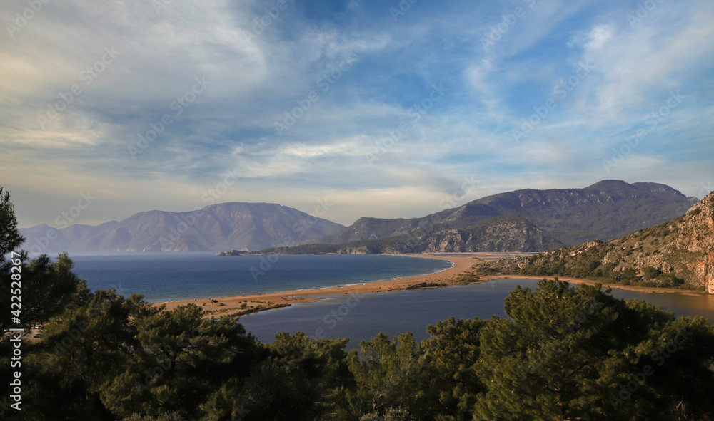 Iztuzu Beach view from Hill in Dalyan of Turkey