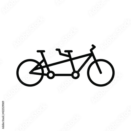 tandem bike icon. vector illustration