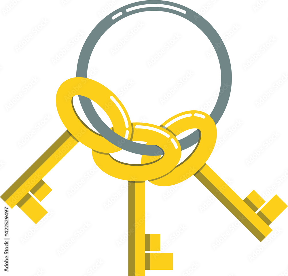 A bunch of metal door keys. Metal key on a light background. A bunch of metal door keys. Metal key on a light background.