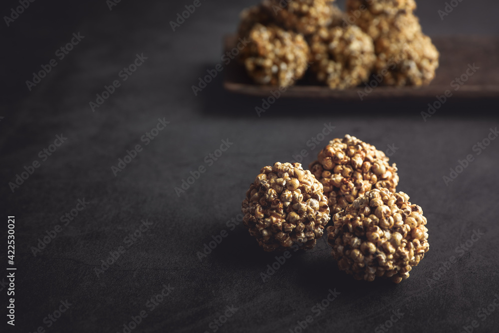 Indian homemade sweet popcorn candy balls
Indian homemade sweet popcorn candy balls