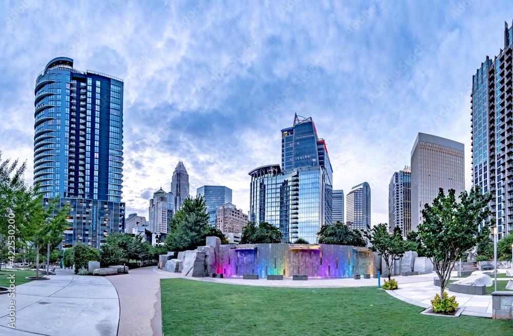 Obraz premium charlotte north carolina morning skyline