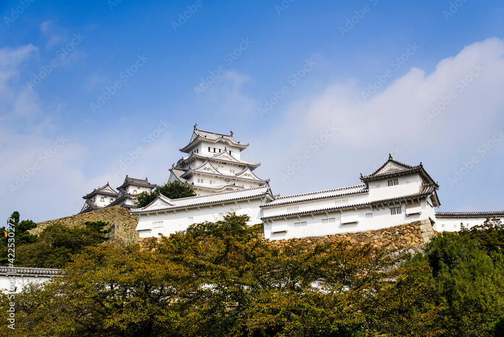 View of Himeji Castle in Kansai, Japan, considered as Japan's most spectacular castle and popular tourist destination. The place is one of the UNESCO World Heritage Site. View of Himeji Castle in Kansai, Japan, considered as Japan's most spectacular castle and popular tourist destination. The place is one of the UNESCO World Heritage Site.