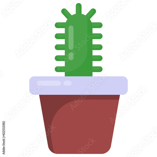 
Flat editable vector design of cactus plant 

