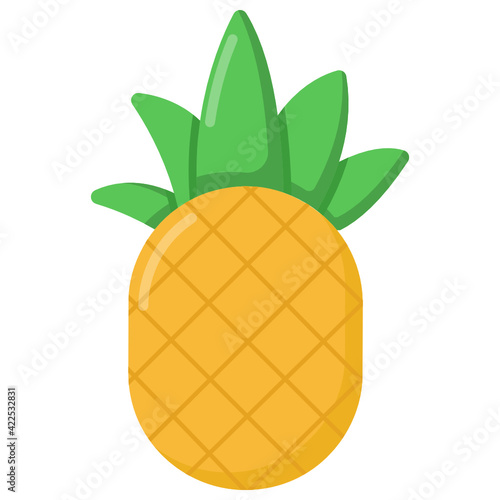 
Pineapple trendy flat icon, editable vector 

