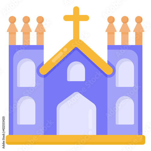 
Church in flat and trendy vector design 

