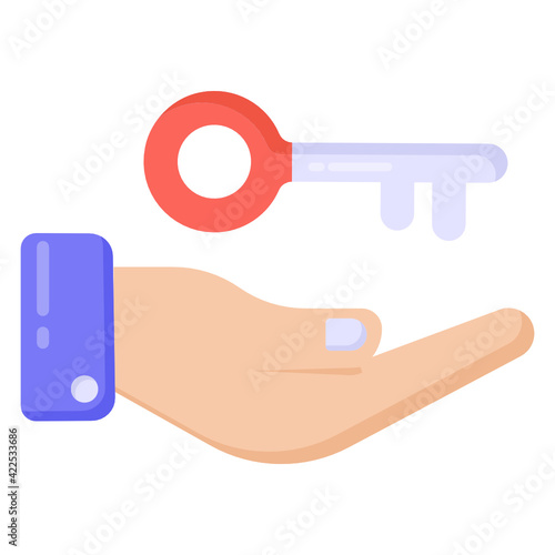 
Key handover flat trendy and editable vector design 

