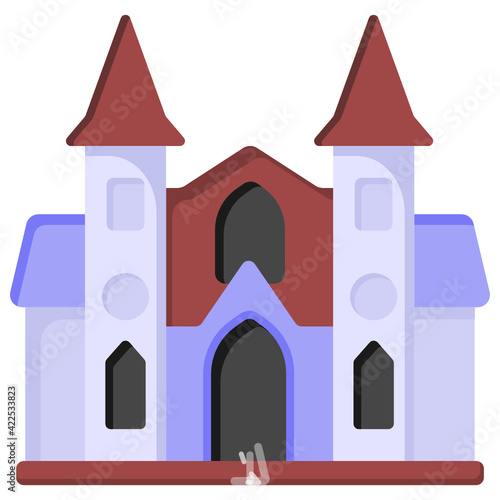 
Jewish temple in flat design editable vector 


