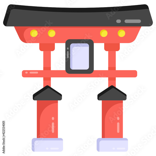 
Shrinto shrine in flat design editable vector 

