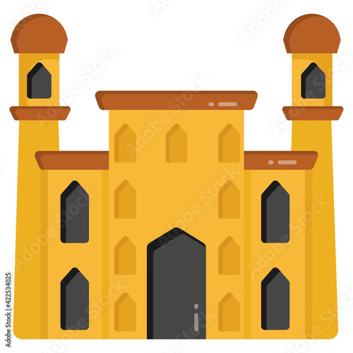
Jewish temple in flat design editable vector 

