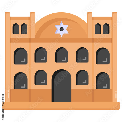 
Jewish landmark in flat design editable vector 

