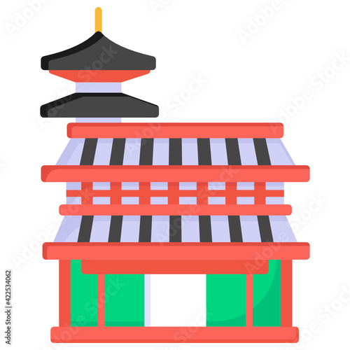 
Church architecture in flat design editable vector 


