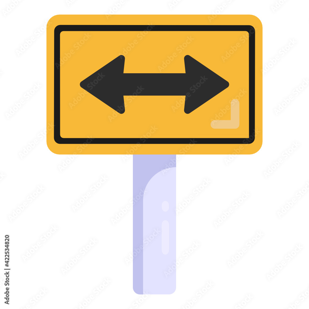 A road right turn ahead icon with three multiple directions, flat design
A road right turn ahead icon with three multiple directions, flat design
