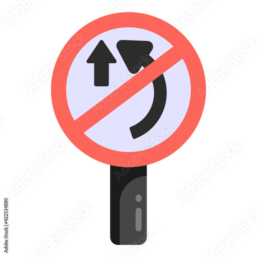 
Download this trendy flat icon of turn prohibition 

