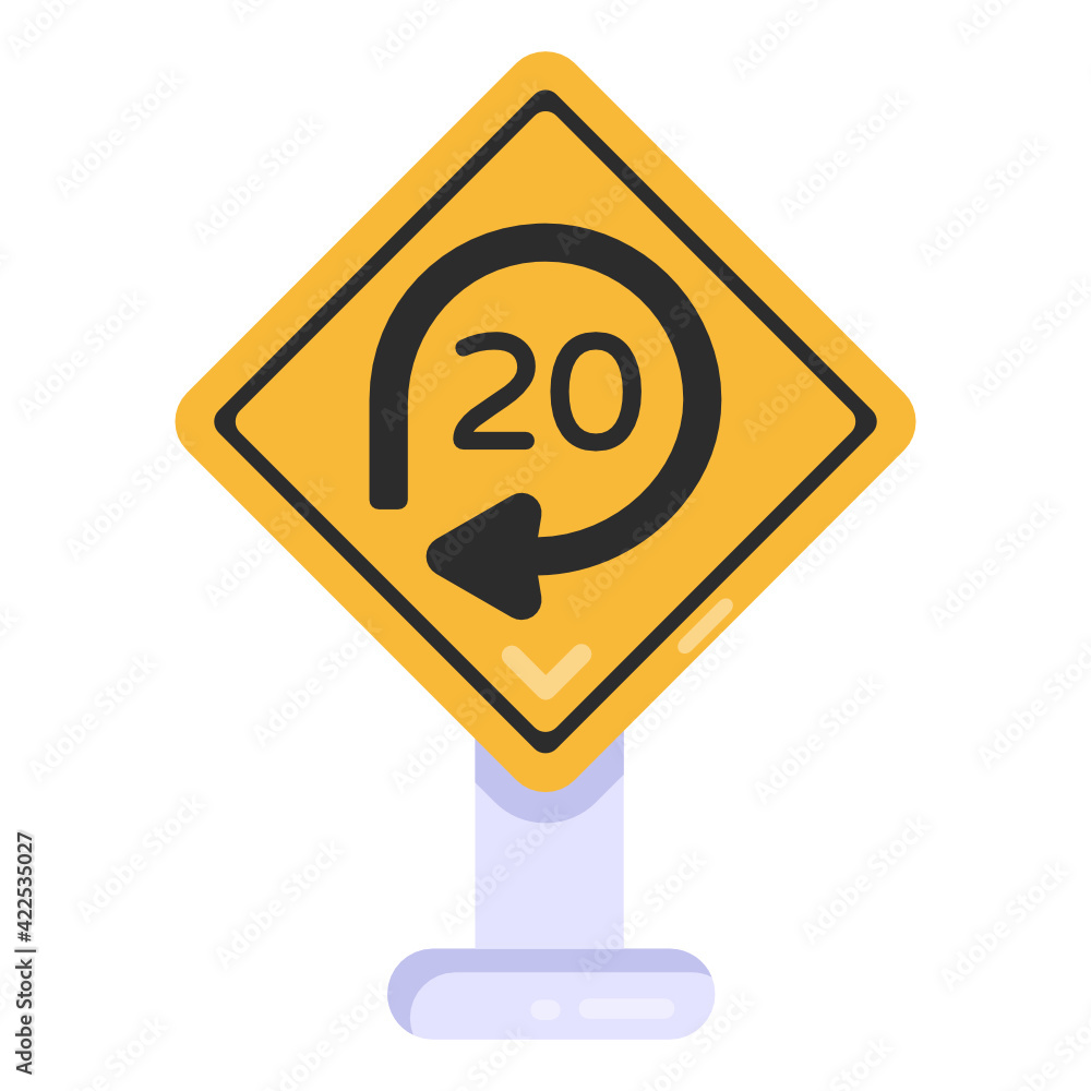 A road right turn ahead icon with three multiple directions, flat design
A road right turn ahead icon with three multiple directions, flat design
