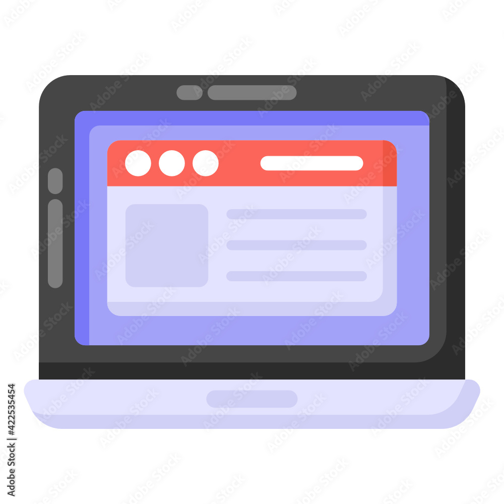 An icon of a webpage, flat design
An icon of a webpage, flat design