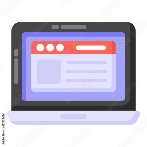  An icon of a webpage, flat design