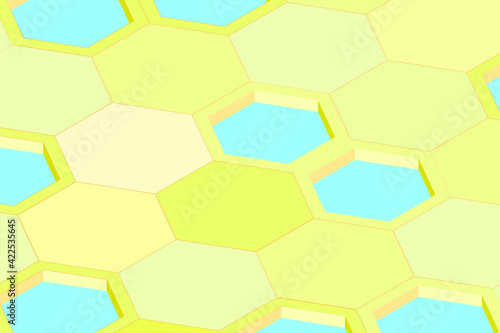 Hexagon honeycombs in the isometric projection background