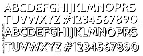 Vector of stylized modern font and alphabet