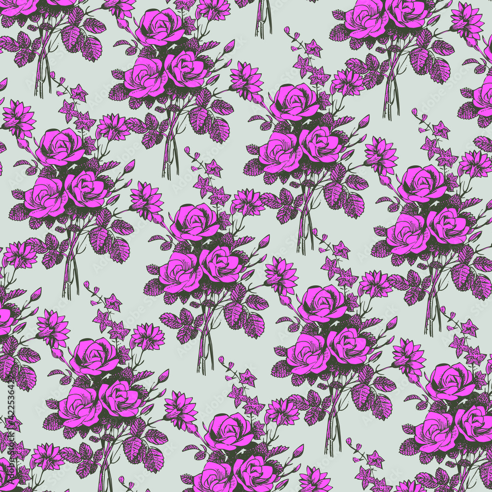 Abstract floral seamless pattern.