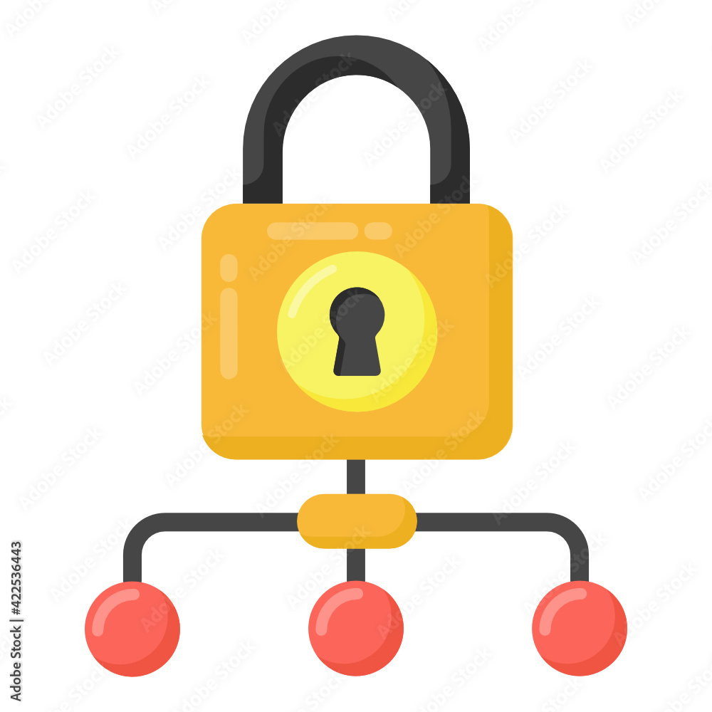 A protected network icon in flat design
A protected network icon in flat design