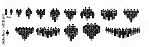 Set of people icons in flat style. Crowd. Group of people - icon. Company or team person