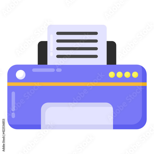 
A printer icon in flat design 

