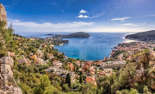 Fotografie View of the bay of Villefranche-sur-mer, France