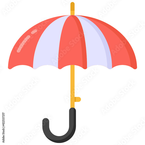 
An creatively designed flat icon of umbrella for sun protection 

