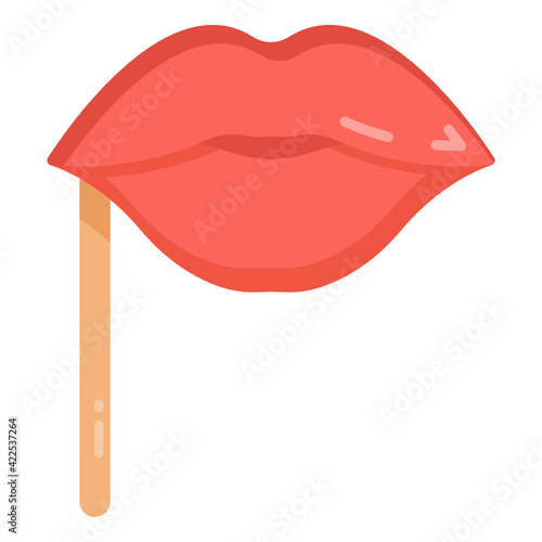 
Download this very creatively design flat icon of lips prop 

