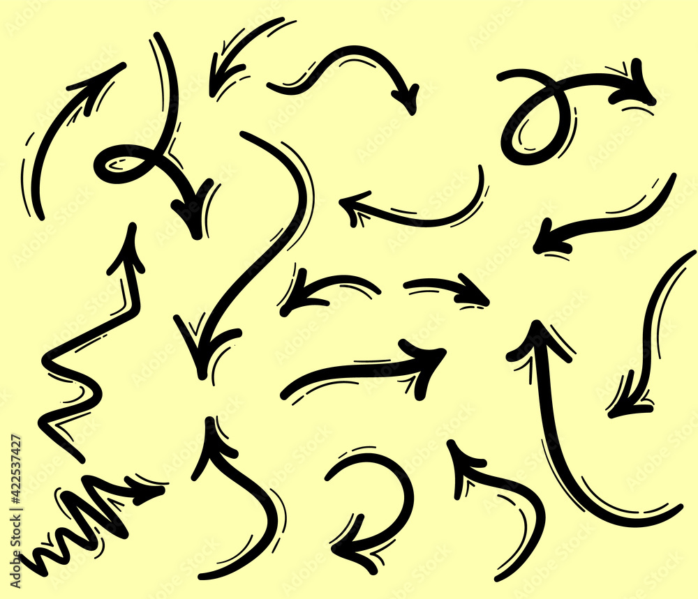 collection of hand drawn Doodle arrow set ,vector illustration collection of hand drawn Doodle arrow set ,vector illustration