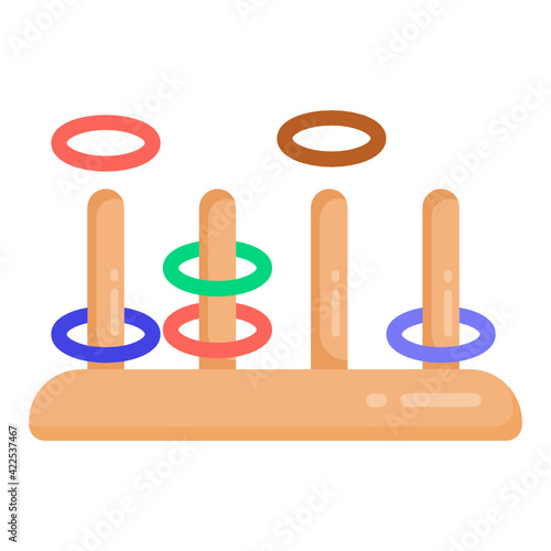 
Ring toss in flat editable vector design, entertaining and leisure game 

