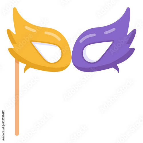 
Carnival masquerade mask created in splendid flat design icon, party prop  

